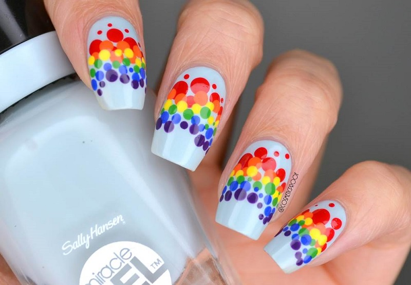 Rainbow nail design