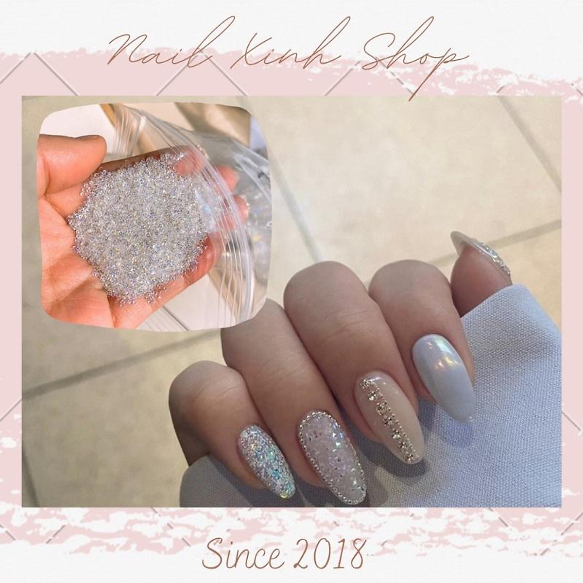 Sparkling rhinestone nail designs — design 16