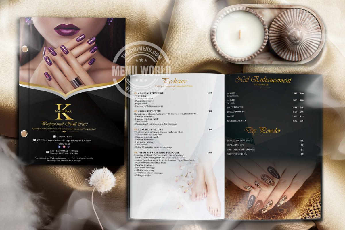 Print nails menu