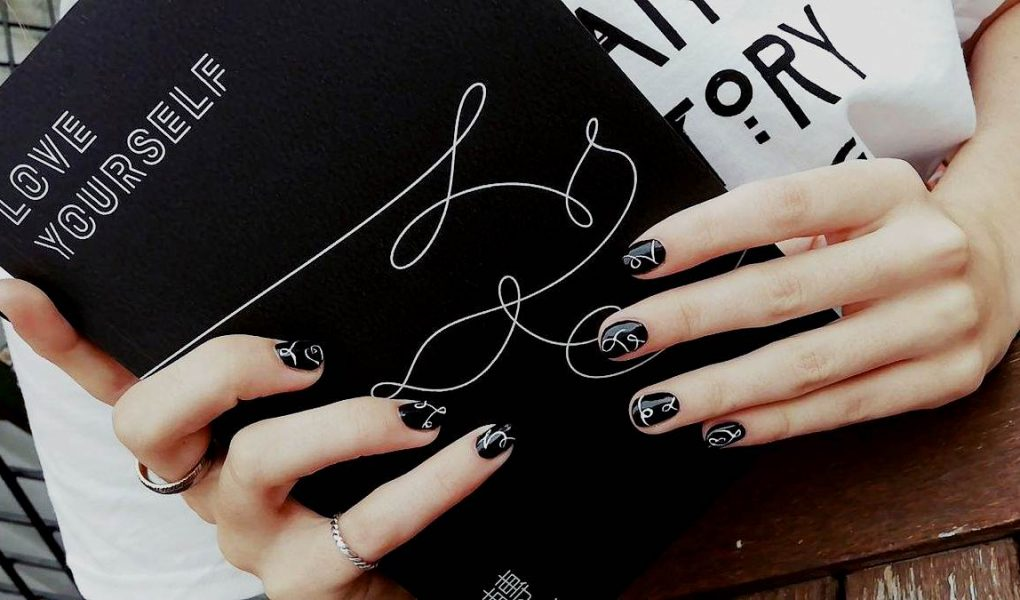 Bts-inspired nail designs for army with bold styling — design 11