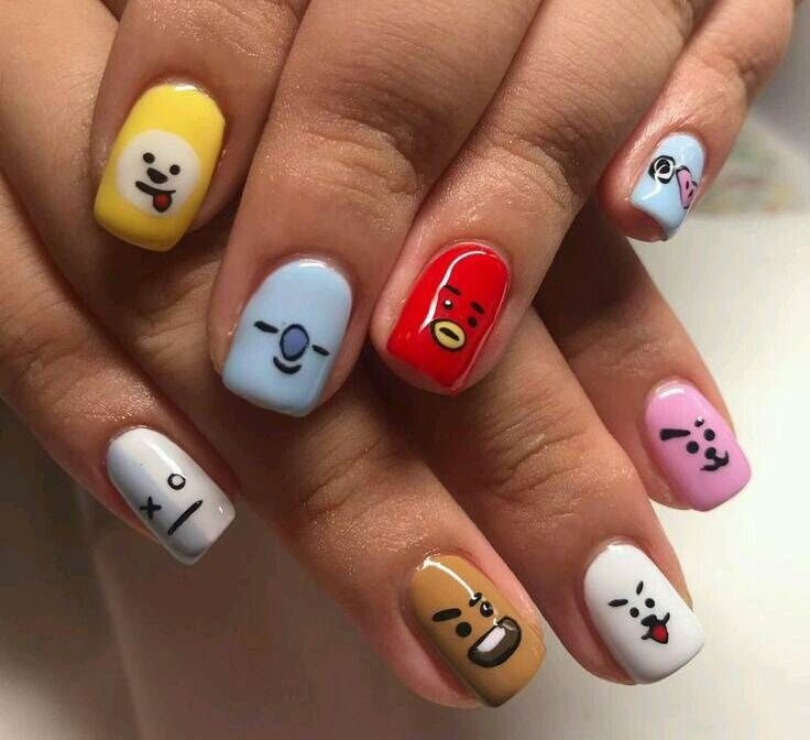 Bts-inspired nail designs for army — design 7