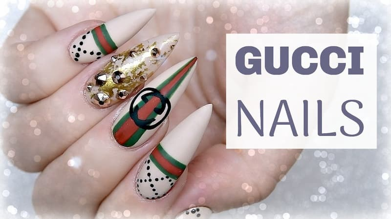 Luxury gucci-inspired nail designs — design 27