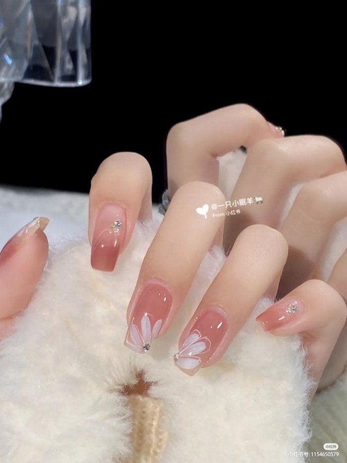 Soft pink jelly nail designs — design 54