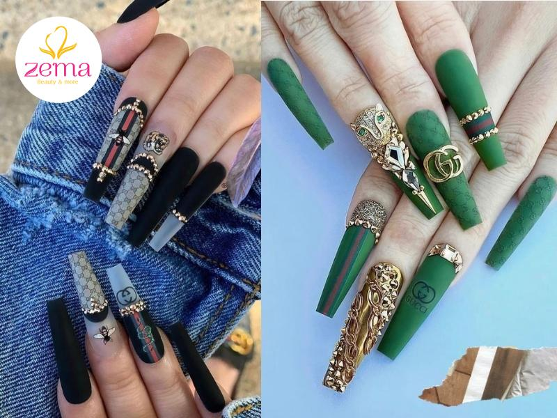 Luxury gucci-inspired nail designs — design 36