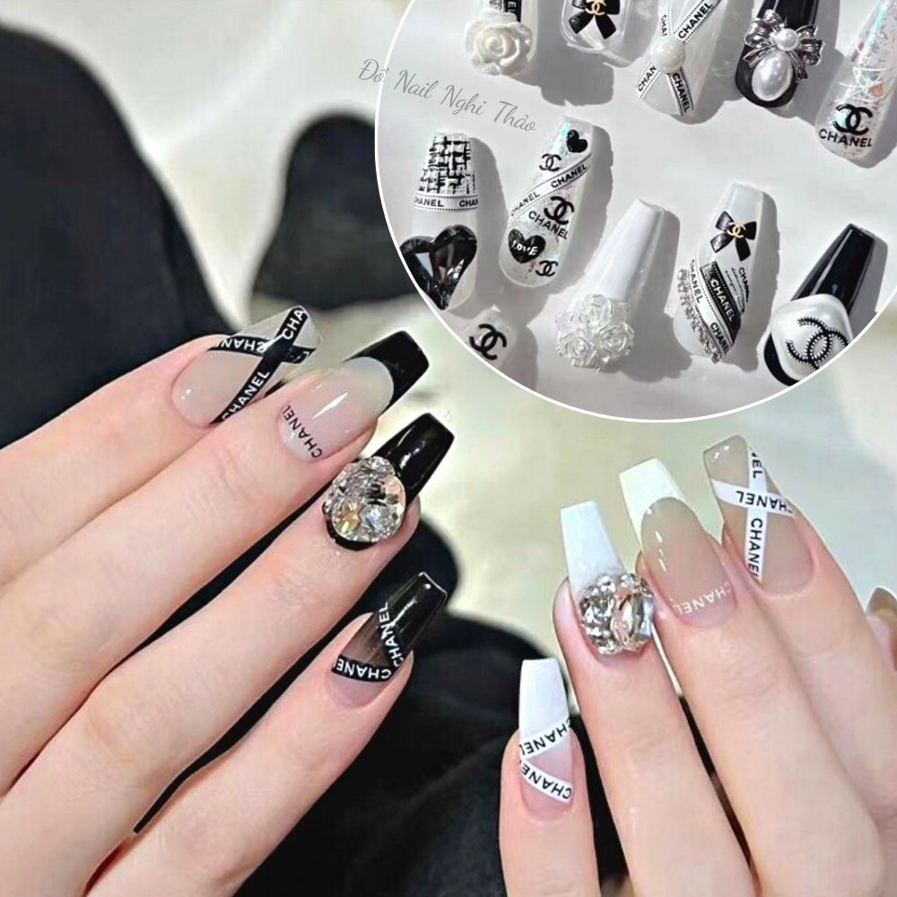 Luxury gucci-inspired nail designs with elegant styling, bold styling — design 15