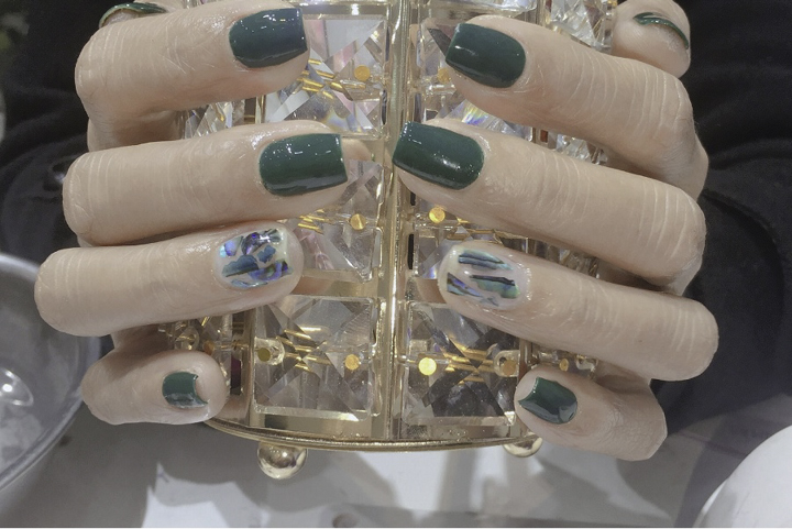 Teal nail designs — design 4