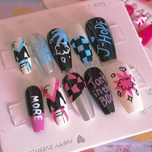 Bts-inspired nail designs for army — design 39