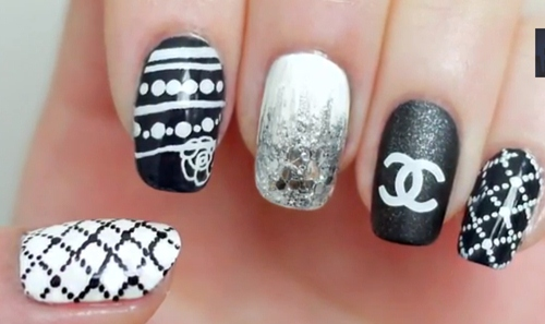 Elegant chanel-inspired nail designs — design 37