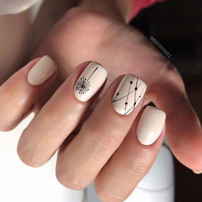 Mẫu nail bồ công anh đơn giản vẫn giúp tôn lên vẻ đẹp của đôi bàn tay nàng