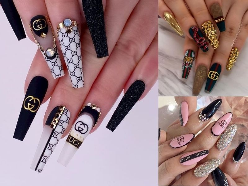 Luxury gucci-inspired nail designs — design 46