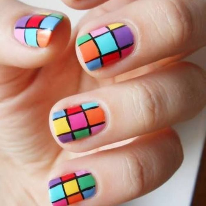 Colorful rainbow nail designs with minimal styling — design 33