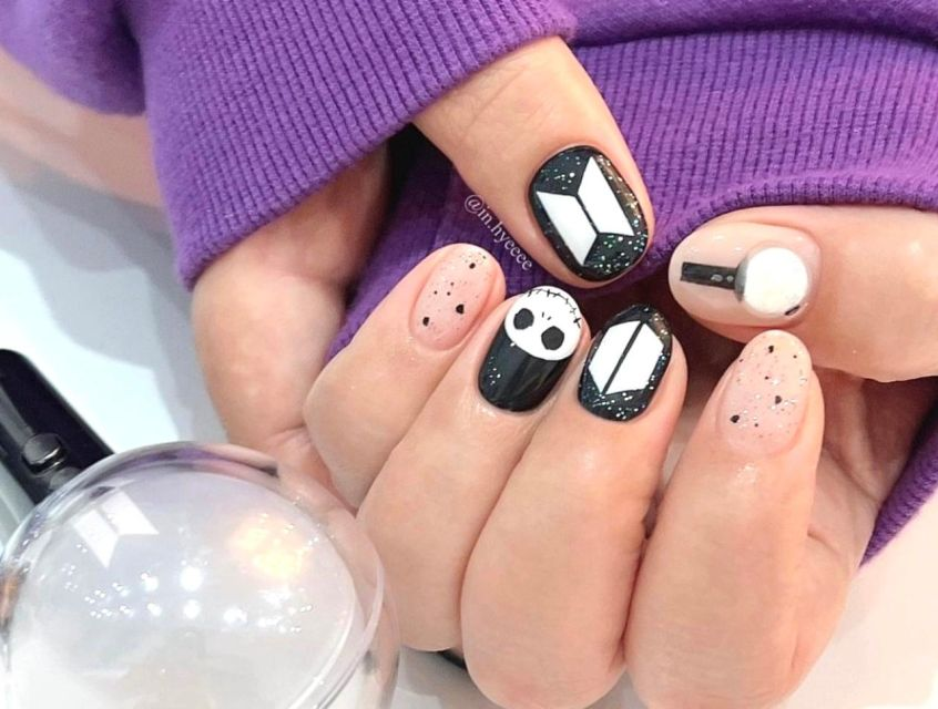 Bts-inspired nail designs for army — design 31