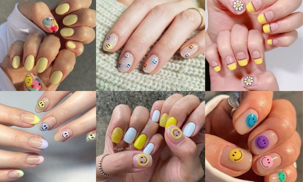 Show off your positive and energetic lifestyle with smiley face nails that bring a smile every time you see them.