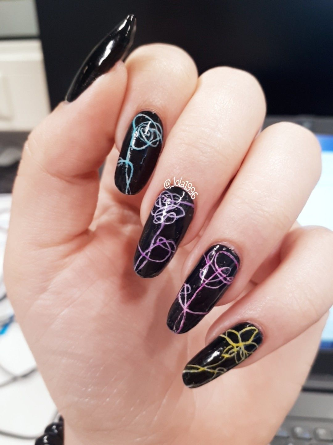 Bts-inspired nail designs for army — design 20