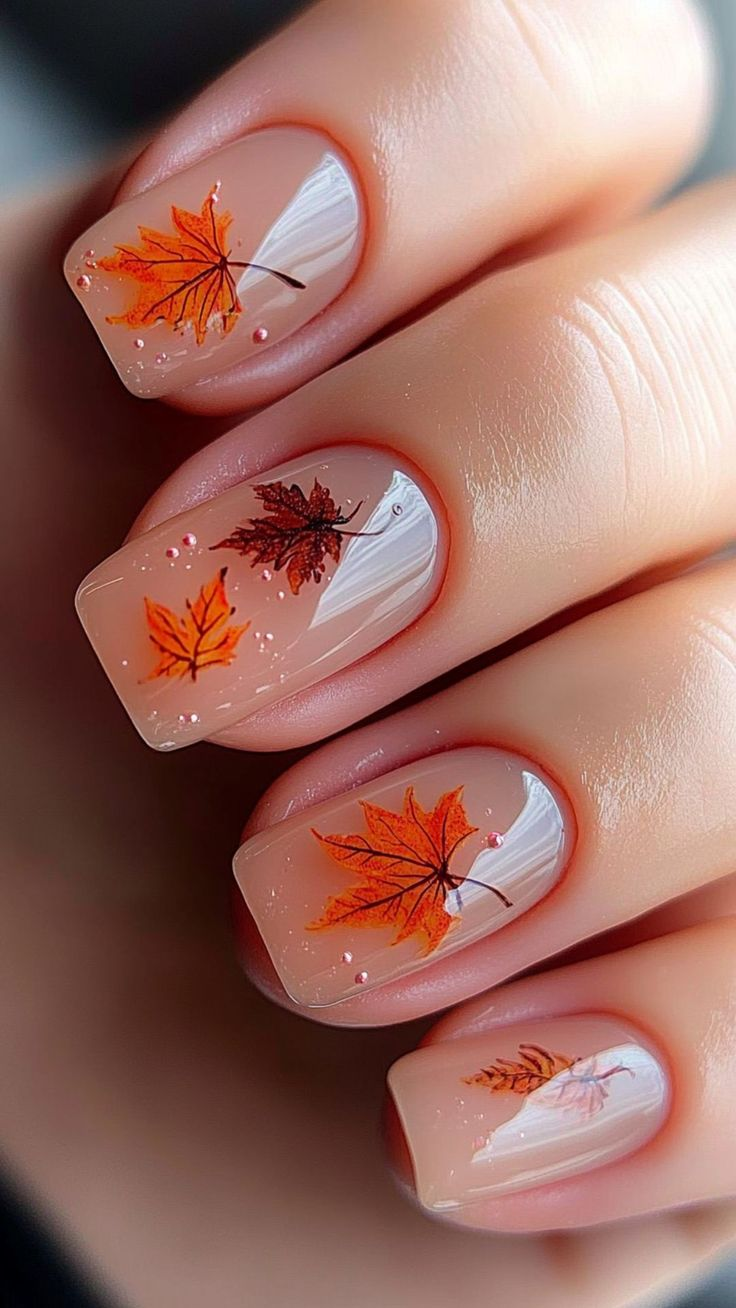 Fall motif nail designs