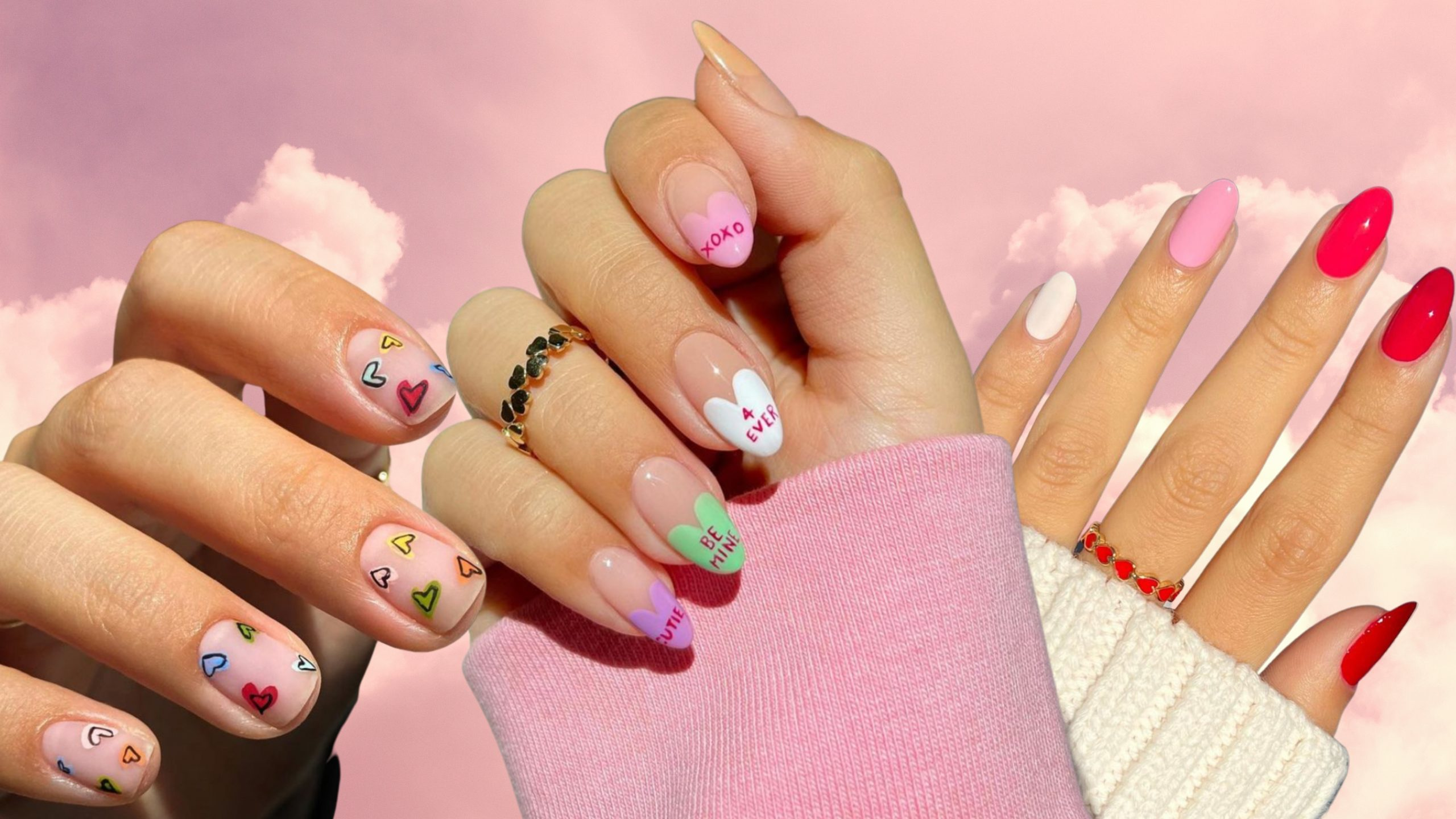 Unique Valentine nail designs bring a warm and sweet feeling, containing romantic moments