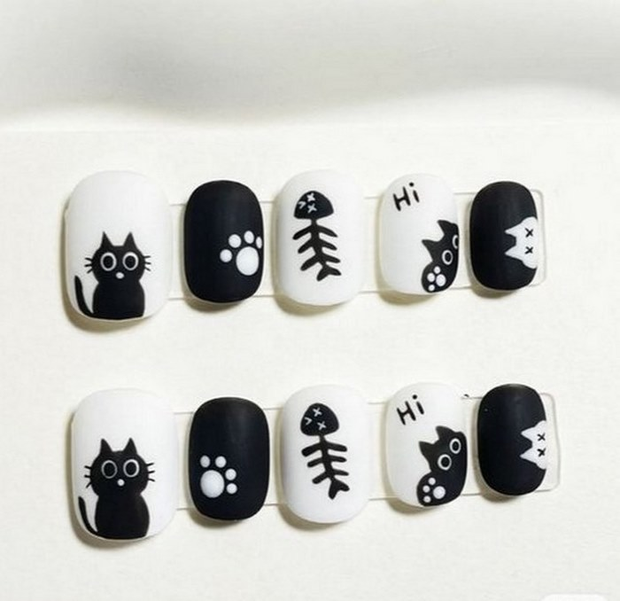 Fun and cuteness on each finger with cartoon nails