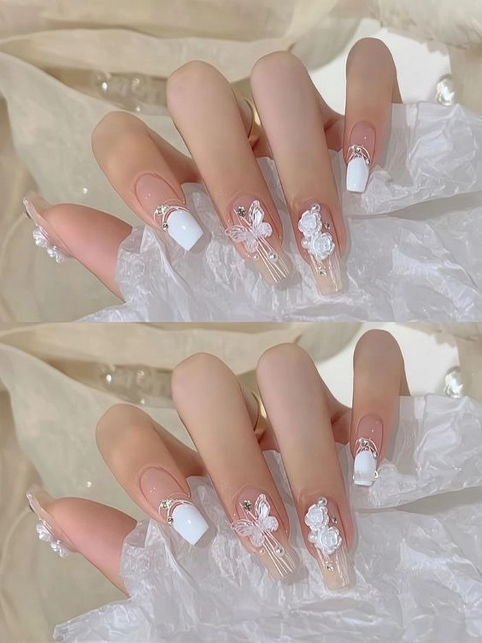 Pretty pink mixed with white