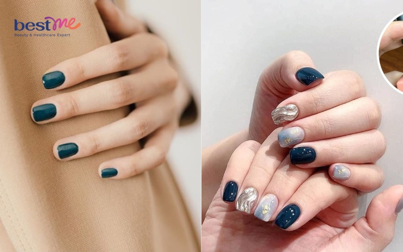 Teal nail designs — design 48