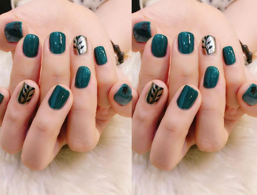 Teal nail designs — design 32