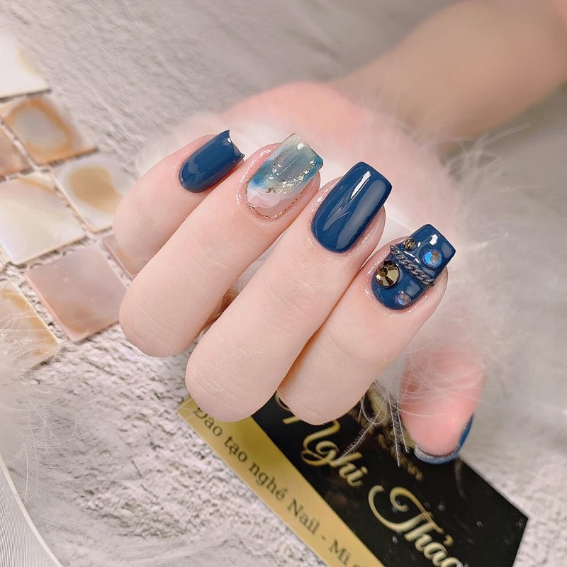 Teal nail designs — design 34