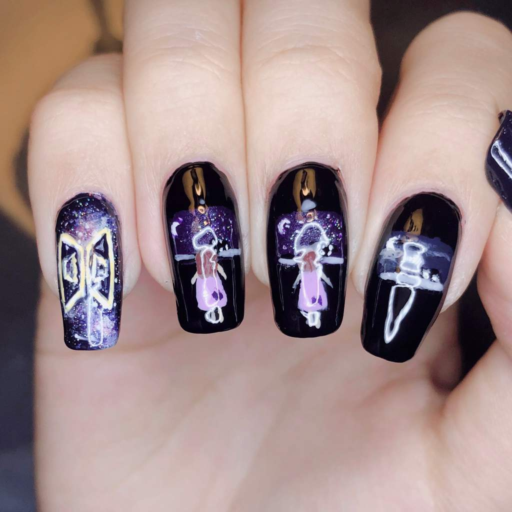 Bts-inspired nail designs for army — design 9