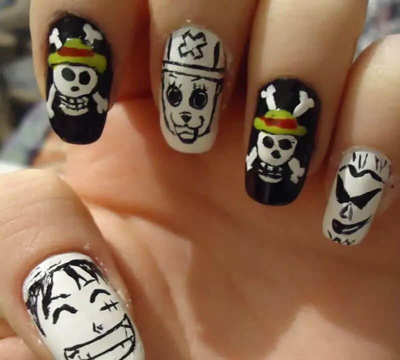 One piece anime nail designs — design 10