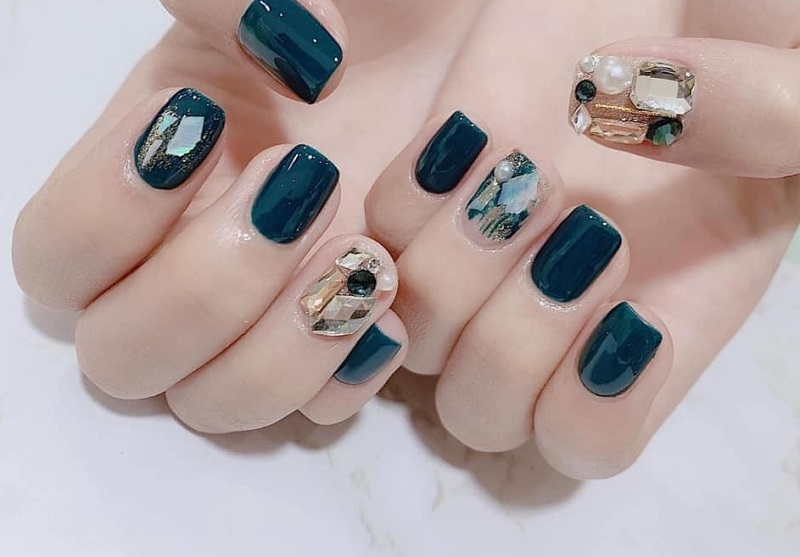 Teal nail designs — design 10
