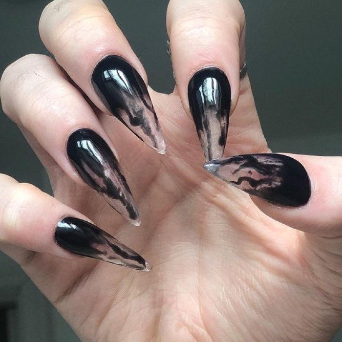 Simple black nail design design
