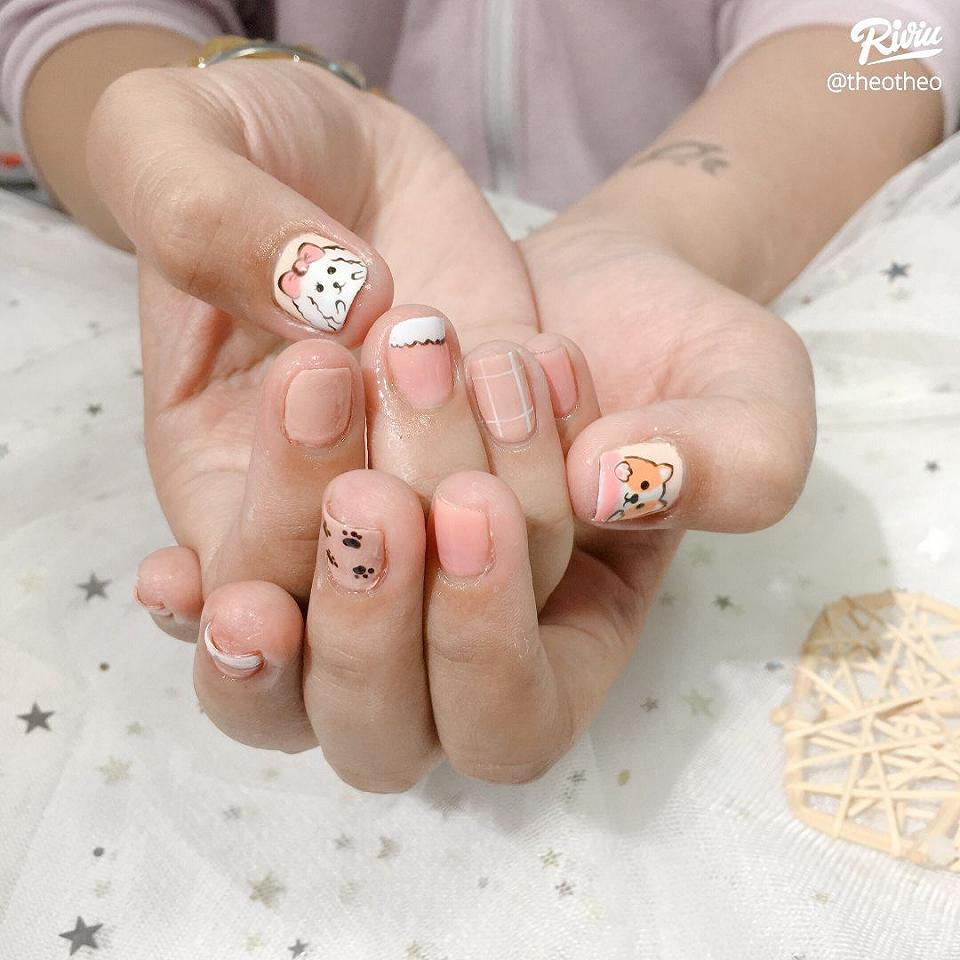Nghệ thuật nail độc đáo với hình ảnh bánh bèo đáng yêu!