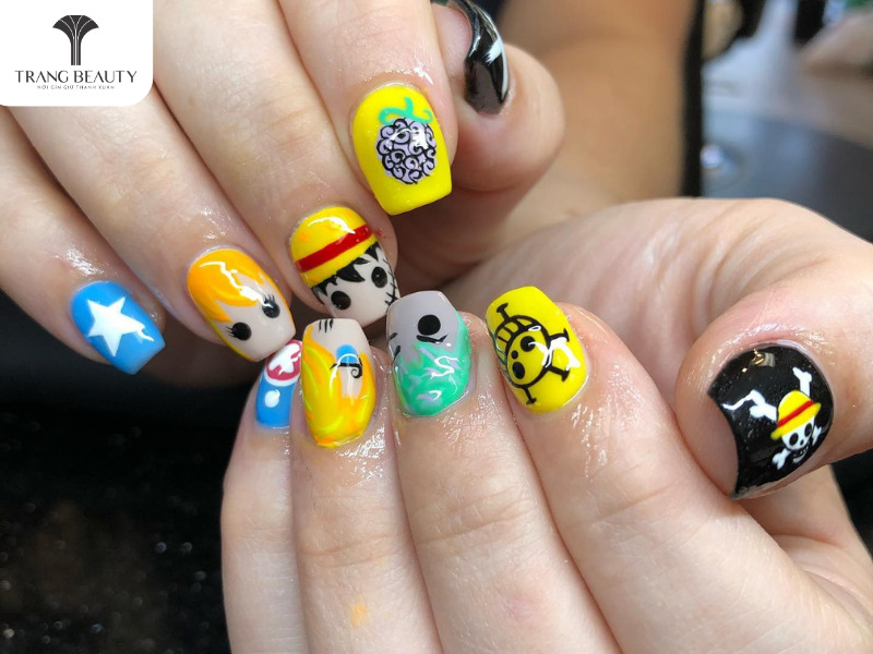 One piece anime nail designs — design 1
