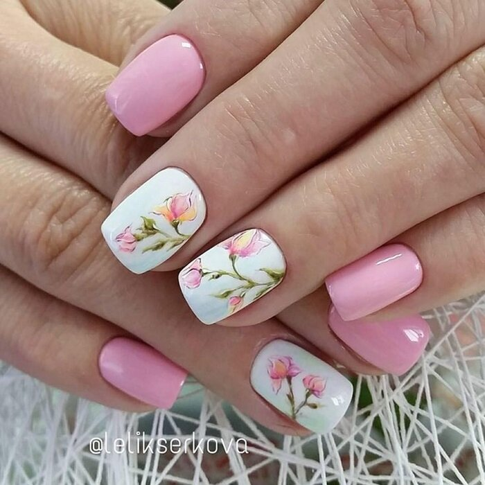 Mẫu vẽ hoa nail đầy ấn tượng và thu hút