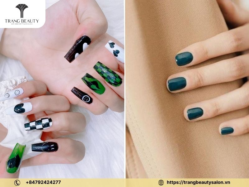 Teal nail designs — design 1