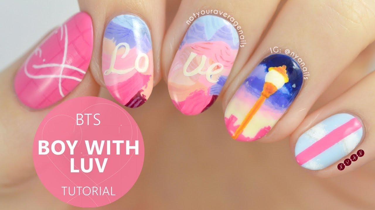 Bts-inspired nail designs for army — design 30