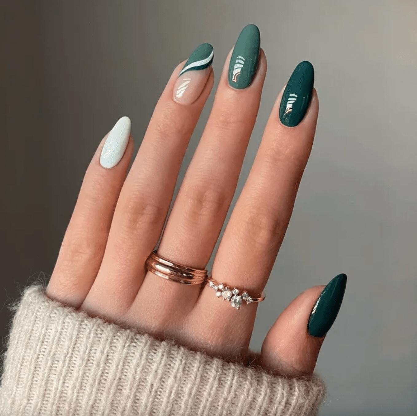 Teal nail designs — design 51