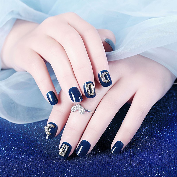 Teal nail designs — design 7