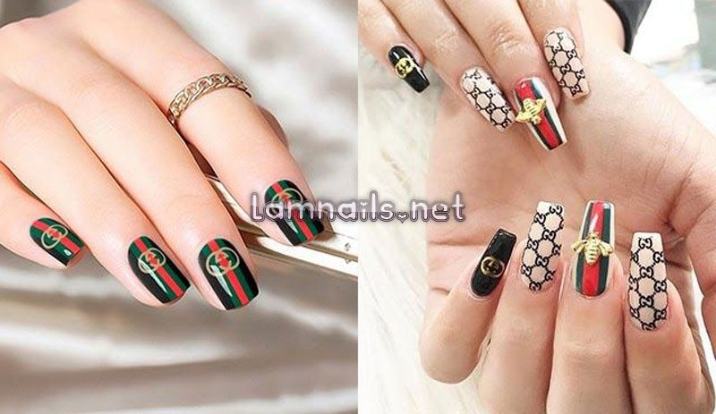 Luxury gucci-inspired nail designs — design 63