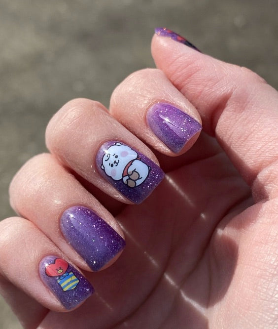 Bts-inspired nail designs for army — design 36