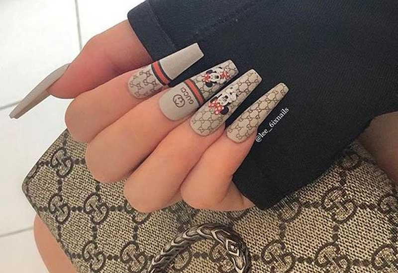 Luxury gucci-inspired nail designs — design 73