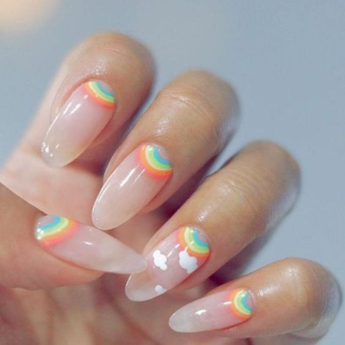 Colorful rainbow nail designs with cute styling — design 12