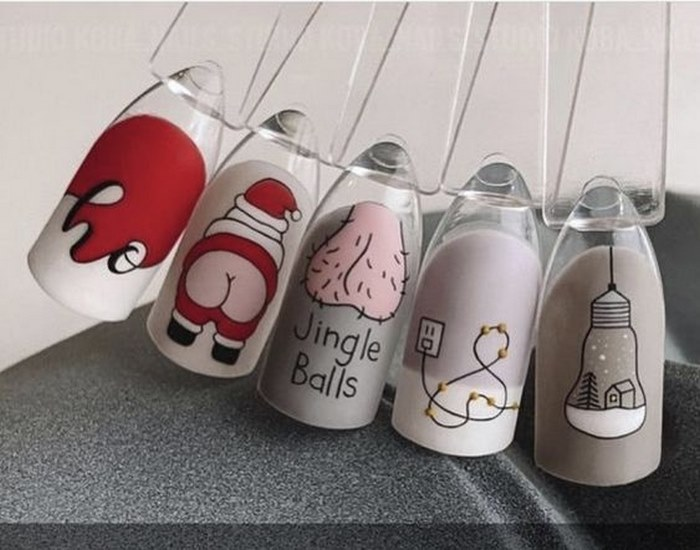 Cartoon nail designs, highlighting the fun and mischievous look