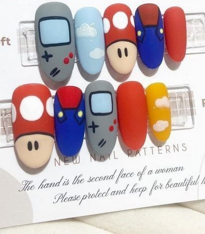 Drawing Mario creates a highlight for his fingers