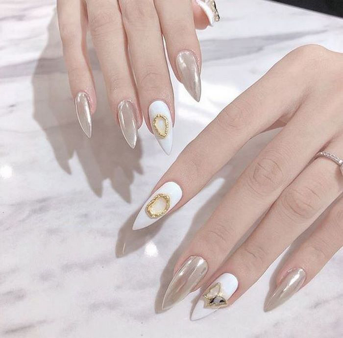 Striking white nail polish
