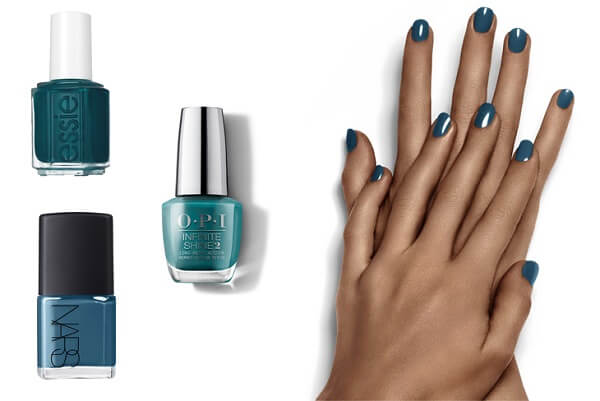 Teal nail designs with bold styling — design 6