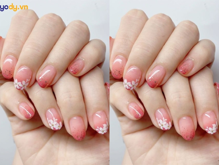 Japanese-style nail designs with floral accents — design 51
