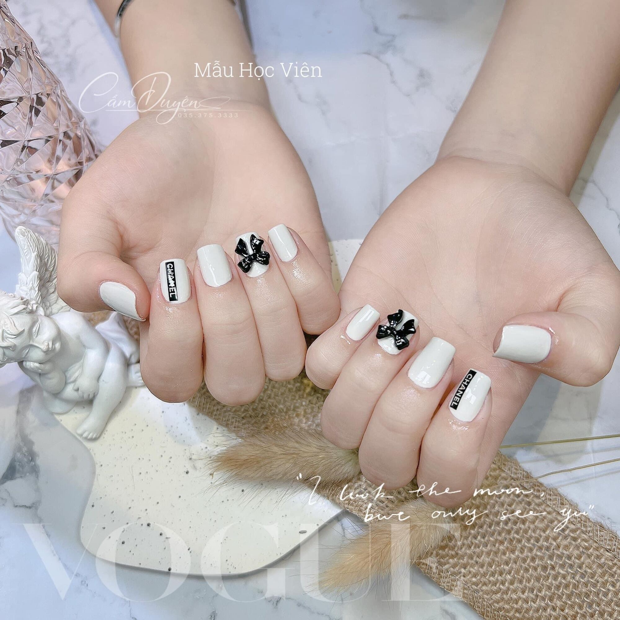 Elegant chanel-inspired nail designs — design 7