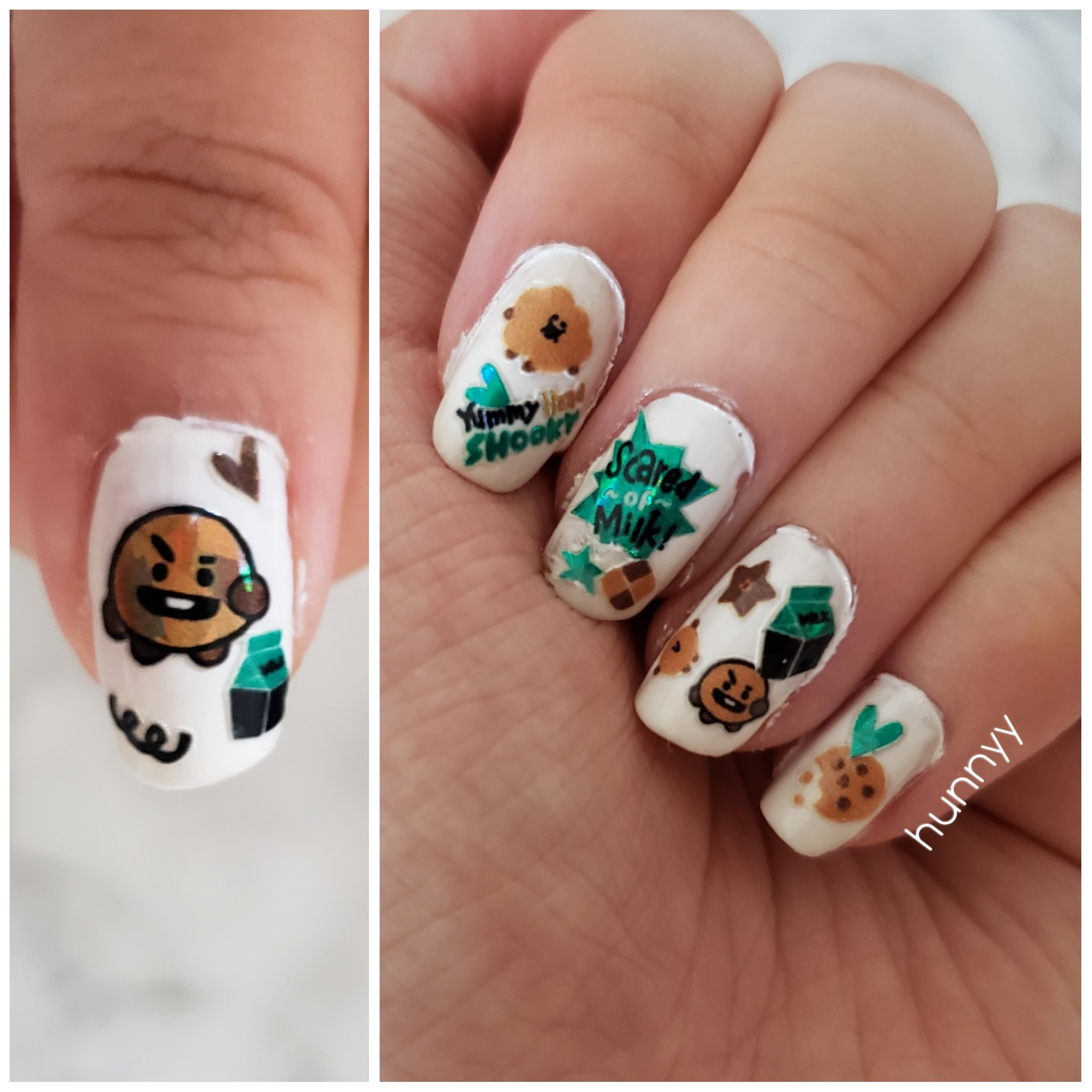 Bts-inspired nail designs for army — design 55