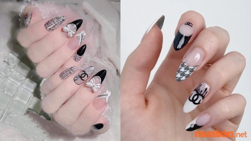 Elegant chanel-inspired nail designs — design 42