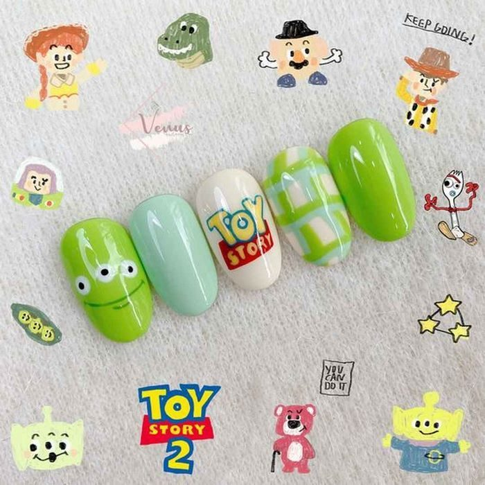 Toy Story nail art with sophistication and innocence on your fingers