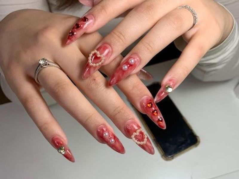 Sparkling rhinestone nail designs — design 5